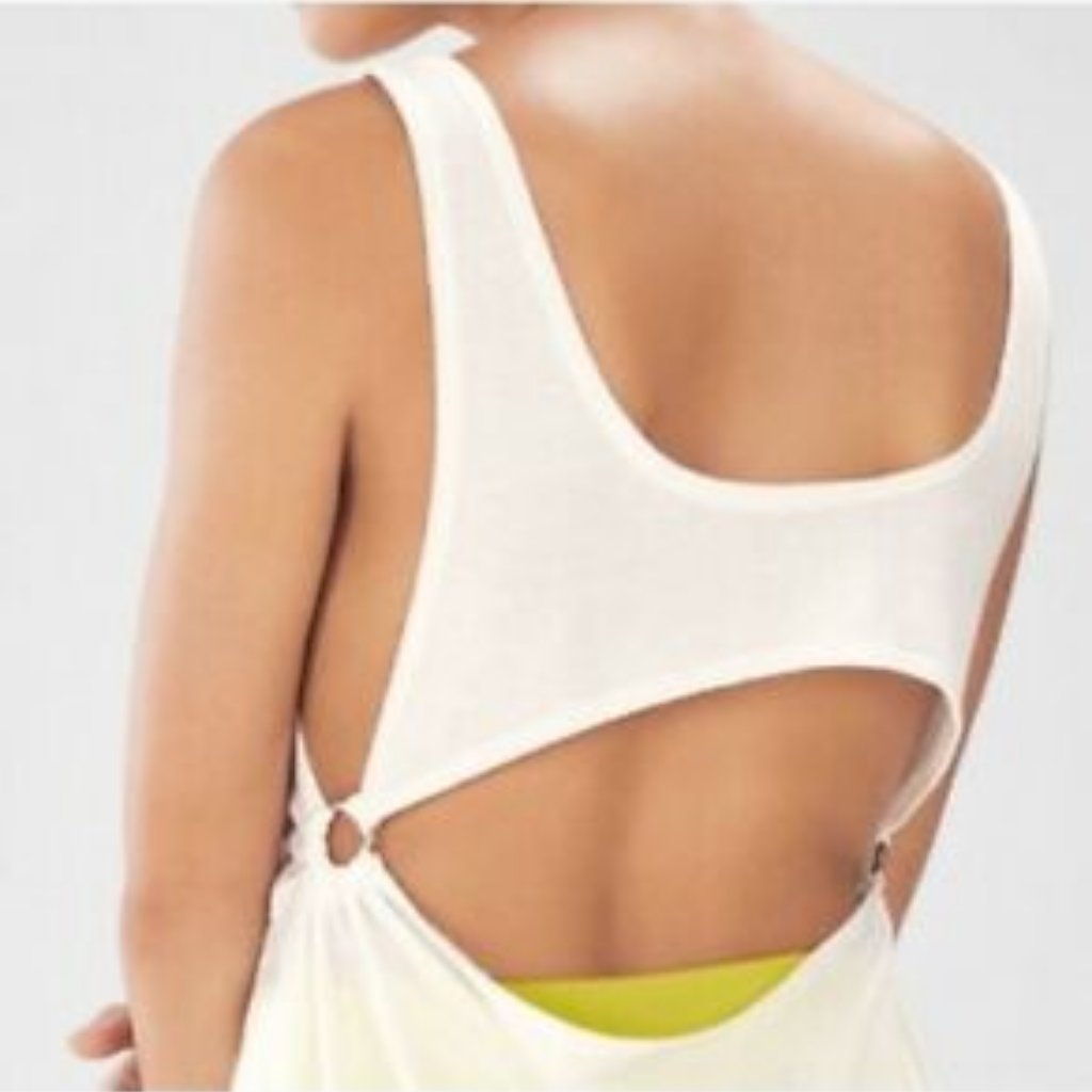 Fabletics Demi Lovato Madison White Open Back Tank